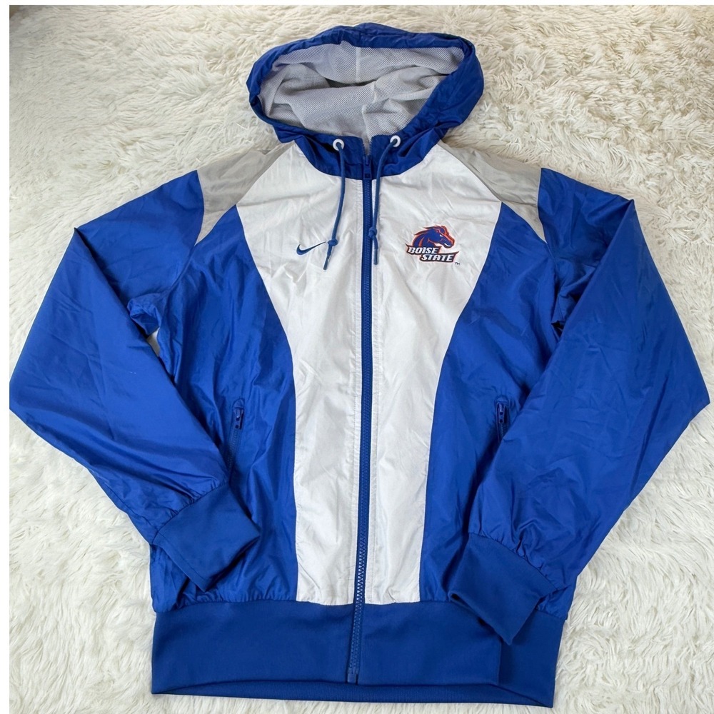 Nike Boise State Broncos NCAA Jacket Full Zip Windbreaker Hoodie Women's Large‎